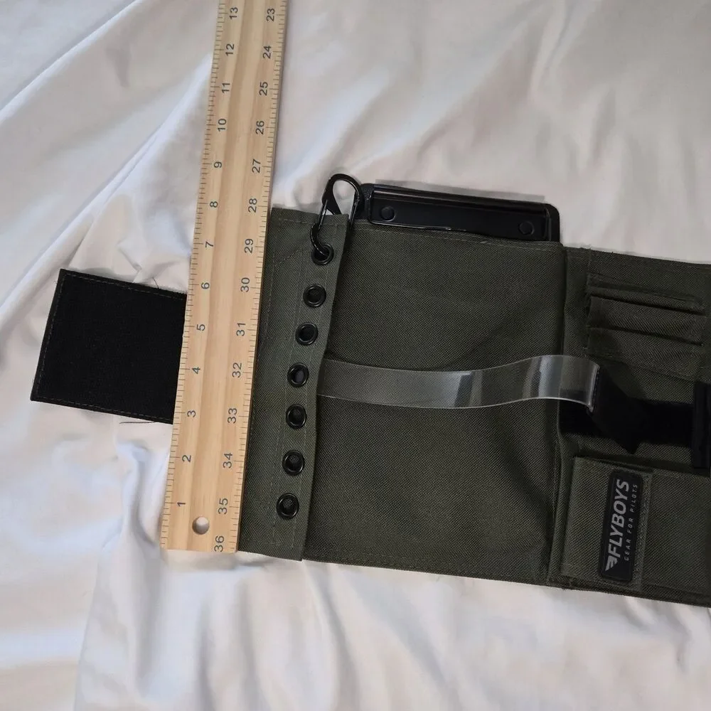 Flyboys FB1316 Kneeboard For Pilots with Eyelets & Clipboard Olive Green Velcro